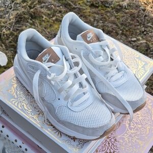 Nike Women's White and Tan Sneakers